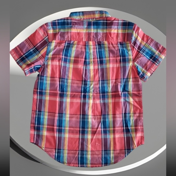 Short-Sleeved Button-Down Shirt In Woven Chambray Poplin For Boy L - Picture 5 of 6